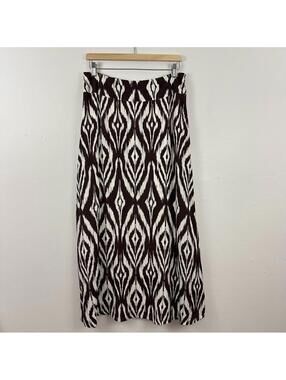 Chico's Brown Zebra Print Long Maxi Skirt Women's Size 1